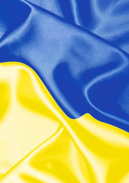 乌克兰国旗纹理 织物光泽碎片 — 图库照片