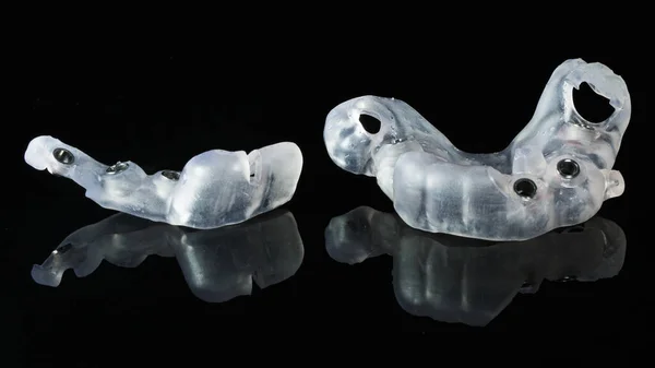 Dois Padrões Cirúrgicos Especiais Para Cirurgia Implante Vidro Preto — Fotografia de Stock