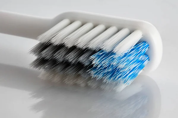 White Toothbrush Bright Villus White Background — Stock Photo, Image