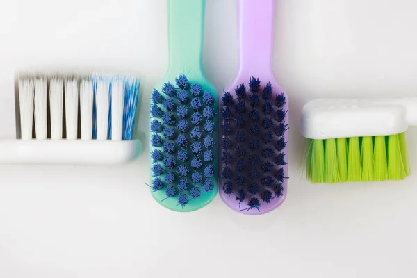 Different Types Toothbrushes Different Hardness — Stock Photo, Image