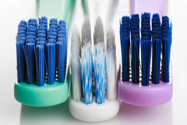 Beautiful Photo Toothbrushes Light Background Hygiene Products — Stock Photo, Image
