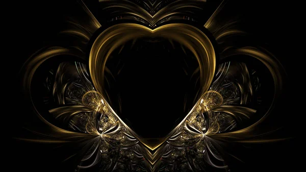Biżuteria Złotym Sercem Walentynkowe Serce Plakat Makietowy Oddaniem Serca Przestrzeń — Zdjęcie stockowe