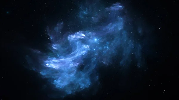 银河星系团星系团 彩色气体云团在抽象的空间 外层空间 空间星云A 3D渲染 — 图库照片