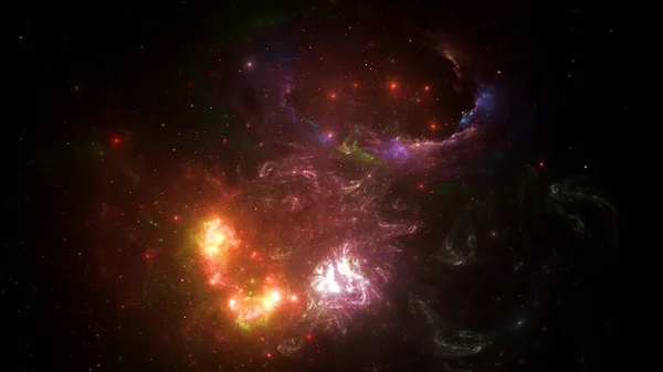 Galaxia Estrellas Planetas Cúmulos Estrellas Nubes Gas Colores Espacio Abstracto — Foto de Stock
