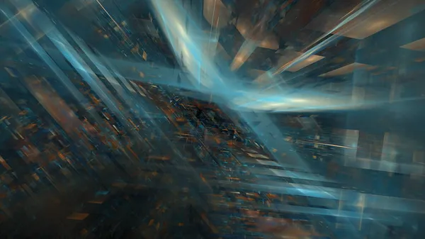 未来のサイバーパンク建築 ネオンライト超高層ビル抽象ネオン都市 未来の空の大都市 3Dレンダリング — ストック写真