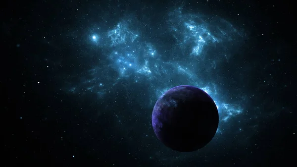 Планета Галактических Звёздных Скоплениях Газовые Облака Абстрактном Пространстве Космическое Пространство — стоковое фото
