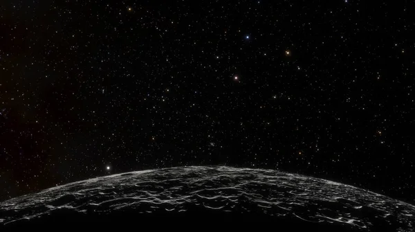 Лунные Кратеры Поверхностный Спутник Луны Луна Открытом Космосе Фоне Звезд — стоковое фото