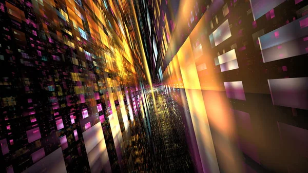 Construção Cyberpunk Futuro Ficção Científica Arranha Céus Neon Light Cidade — Fotografia de Stock