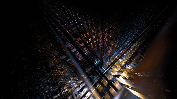 Edifício Digital Moderno Cidade Futuro Janelas Brilhantes Brilhantes Reflexões Parede — Fotografia de Stock