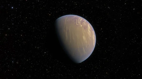 Φανταστικός Πλανήτης Στο Διάστημα Φανταστικός Πλανήτης Διαστημικού Τοπίου Στο Φόντο — Φωτογραφία Αρχείου