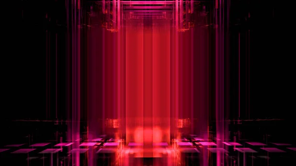 Futurystyczna Koncepcja Pusta Scena Pokazowa Streszczenie Geometrycznego Blasku Neonowego Tła — Zdjęcie stockowe