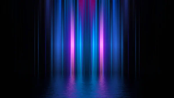 Futuristische Showcase Concept Lege Showscene Abstracte Geometrische Gloed Neon Achtergrond — Stockfoto