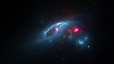 Yıldız Galaksisi Uzay arka plan evreni, sihirli gökyüzü nebulası gece mor kozmosu. Kozmik galaksi mavi yıldızlı yıldız tozu. Mavi soyut galaksi. Sonsuz gelecek. Karanlık derin ışık. 3d hazırlayıcı