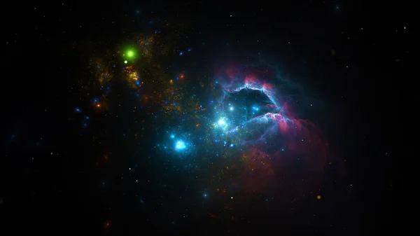 Galaxia Estrellas Planetas Cúmulos Estrellas Nubes Gas Colores Espacio Abstracto — Foto de Stock