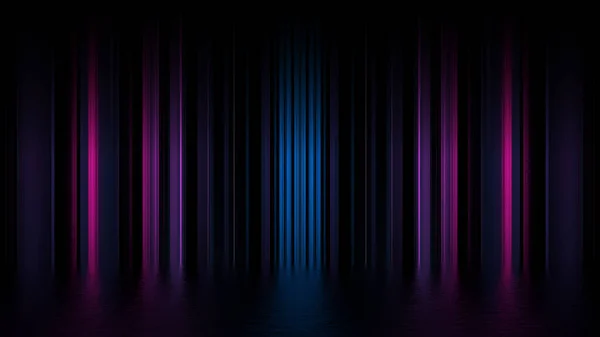 Futuristiska Showcase Koncept Tom Visa Scen Abstrakt Geometrisk Glöd Neon — Stockfoto