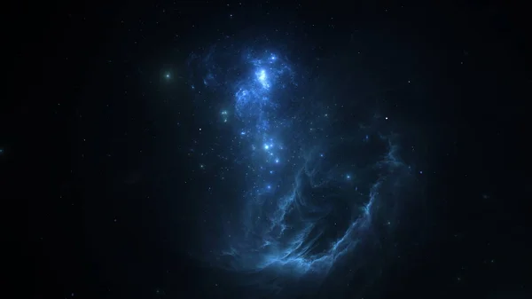 Panorama Escena Espacial Con Planetas Estrellas Galaxias Plantilla Banner Muchas —  Fotos de Stock