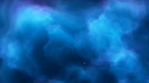 Nebulosa Cósmica Azul Nubes Polvo Gas Espacio Nacimiento Nuevas Estrellas — Foto de Stock