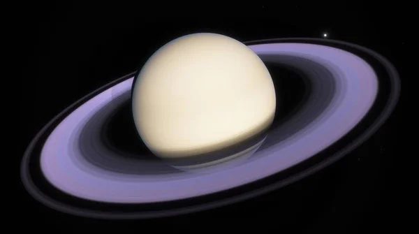 Fantastisk Planet Saturnus Ringar Gigantisk Gasplanet Med Asteroidring Runt Sin — Stockfoto