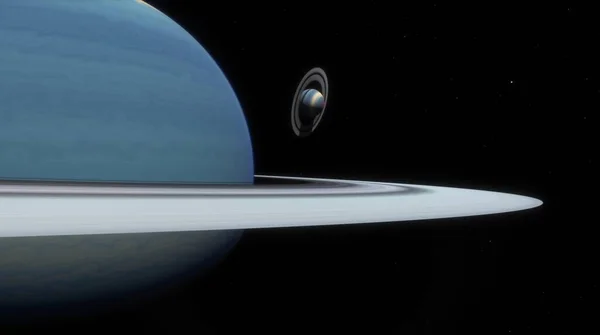 Φανταστικός Πλανήτης Δαχτυλίδια Κρόνου Αέριο Γίγαντα Πλανήτη Ένα Δακτύλιο Αστεροειδή — Φωτογραφία Αρχείου