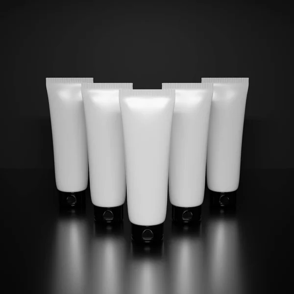 Schoonheidsbuis Van Handcrème Cosmetisch Beauty Tube Mockup Met Schaduwen Zwarte — Stockfoto