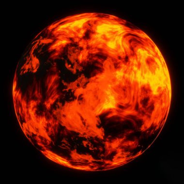 Fantezi, uzayda yıldızların ve galaksilerin arka planına karşı soyut bir gezegendir. 3d illüstrasyon