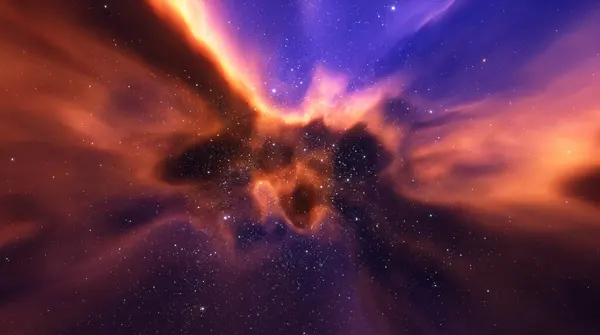 Космос Туманность Газа Планет Галактик Расширение Вселенной Рендером — стоковое фото