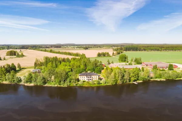 Коувола Финляндия Июня 2021 Года Воздушный Вид Красивое Деревянное Поместье Лицензионные Стоковые Фото