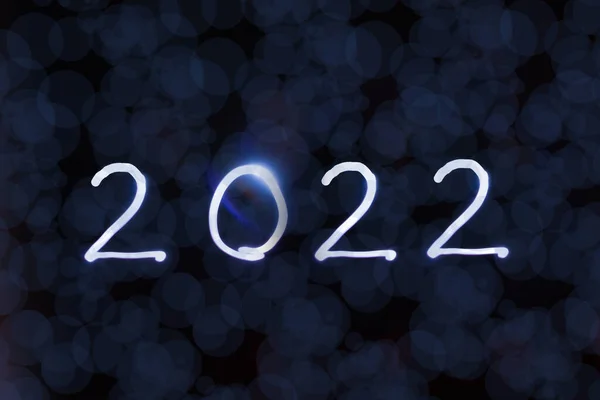 New Year 2022 Bokeh Background Concept Light — 图库照片