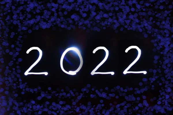 New Year 2022 Bokeh Background Concept Light — 图库照片