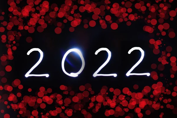 New Year 2022 Bokeh Background Concept Light — 图库照片