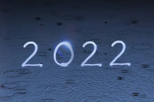 Новый 2022 Год Водном Фоне Концепция Света — стоковое фото