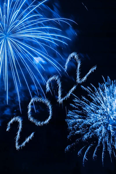 Happy New Year 2022 Sparkling Burning Numbers Year 2022 Firework Stock Photo