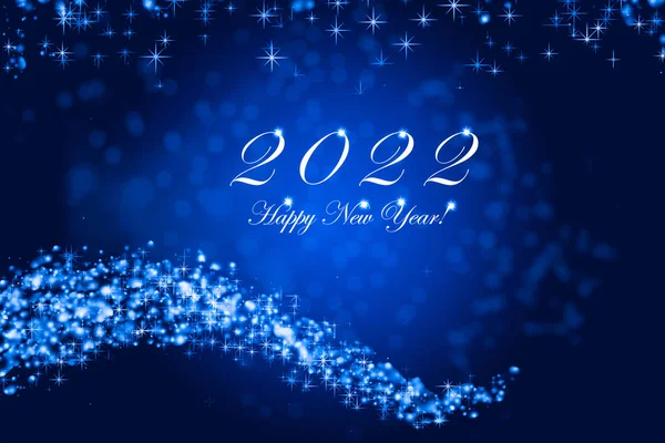 Happy New Year 2022 Sparkling Burning Numbers Year 2022 Stars — 图库照片