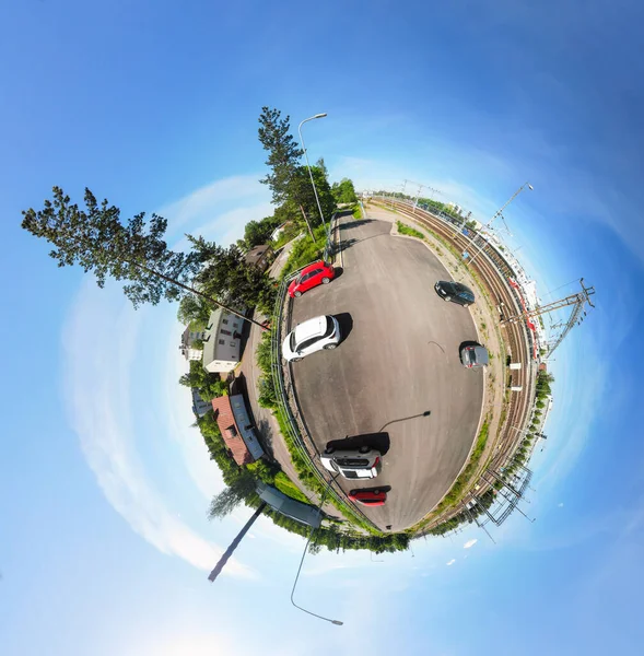Dreidimensionale Luftaufnahme Des Bahnhofs Von Kouvola Und Des Stadtzentrums — Stockfoto