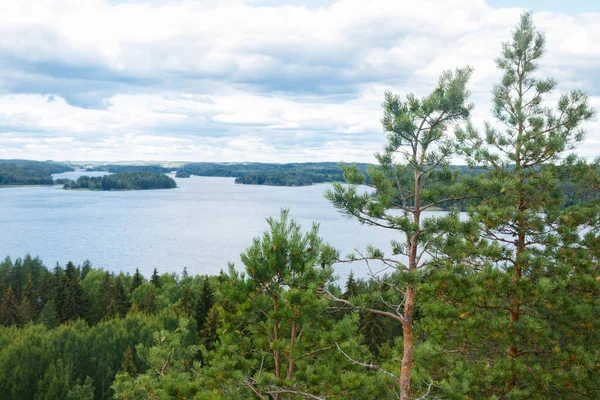 Beautiful View Lake Pyhajarvi Mountain Hiidenvuori Island Hiidensaari Finland — Stock Photo, Image