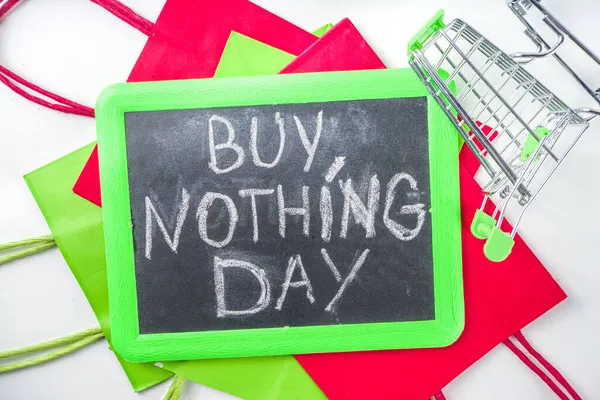 Buy nothing day background, International day of protest against consumerism and shopping days concept
