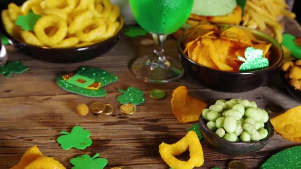 Patrick Holiday Party Invitation Bar Menu Background Irish Patrick Day — Stock Video