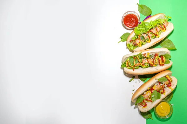 Perros Calientes Veganos Caseros Hot Dog Con Vegetales Salchichas Carne —  Fotos de Stock