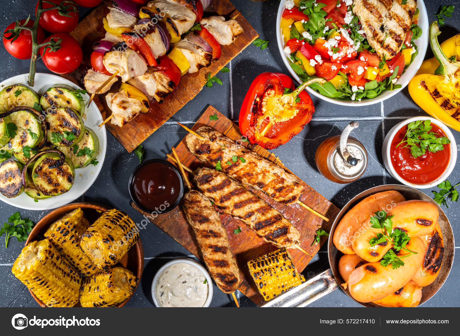 Festive BBQ with healthy grilled chicken variety