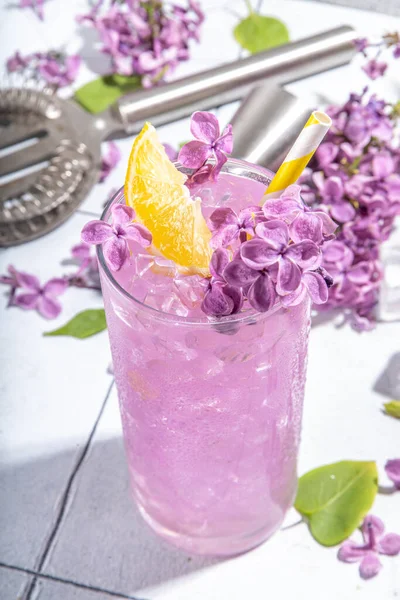 Lilac Drinken Alternatieve Biologische Natuurlijke Cocktail Mocktail Doordrenkt Drankje Van — Stockfoto