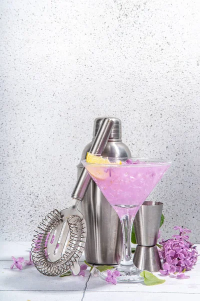 Lilac Drinken Alternatieve Biologische Natuurlijke Daikiri Cocktail Mocktail Geïnfundeerde Drank — Stockfoto