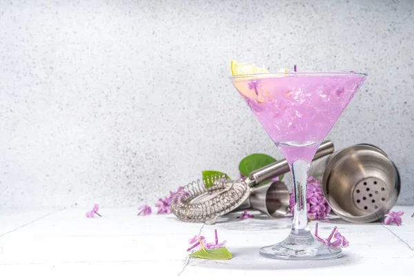 Lilac Drink Alternativ Ekologisk Naturlig Daikiri Cocktail Eller Mocktail Ingjuten — Stockfoto