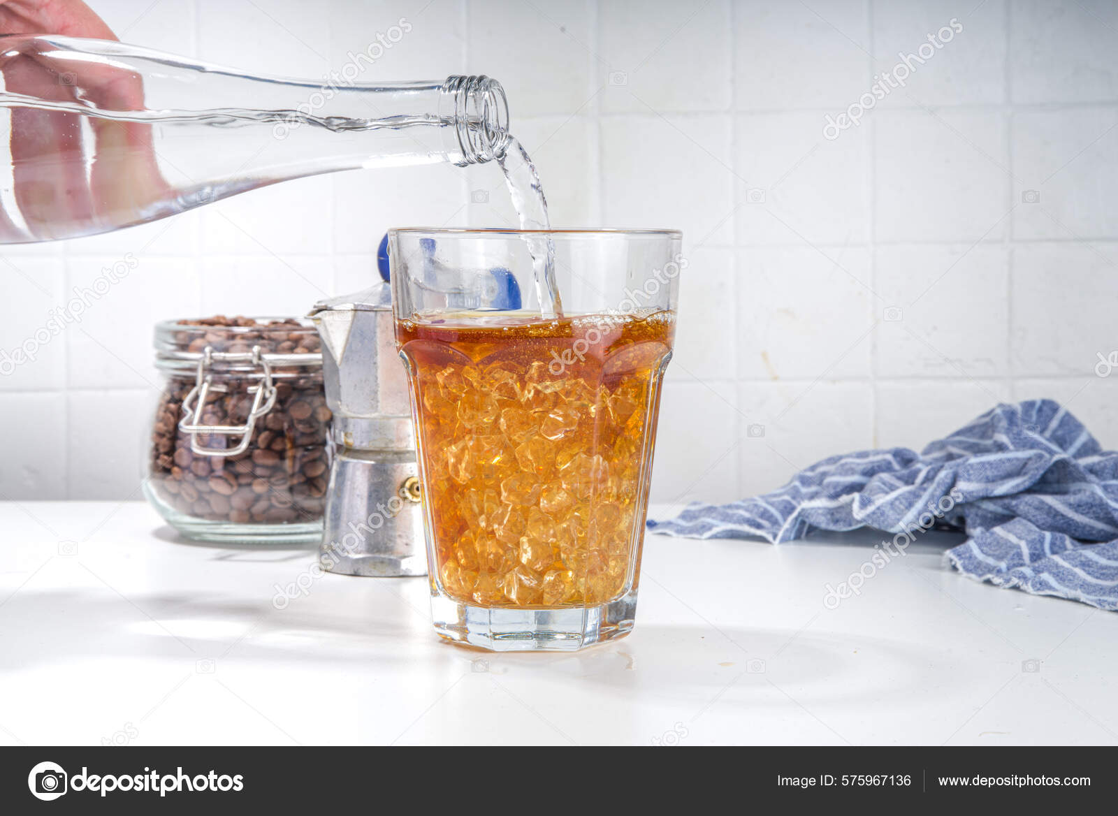 Fizzy Coffee Drink Coffee Espresso Carbonated Mineral Water Crushed Ice