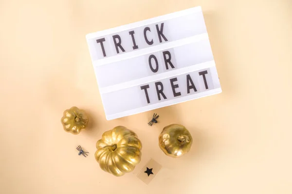 Trick Treat Background Simples Cartão Saudação Halloween Flatlay Abstrato Convite — Fotografia de Stock