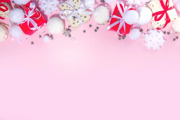 Fluffy Christmas Concept Festive Christmas Background Fluffy Decoration Stuff Xmas — Stock Photo, Image