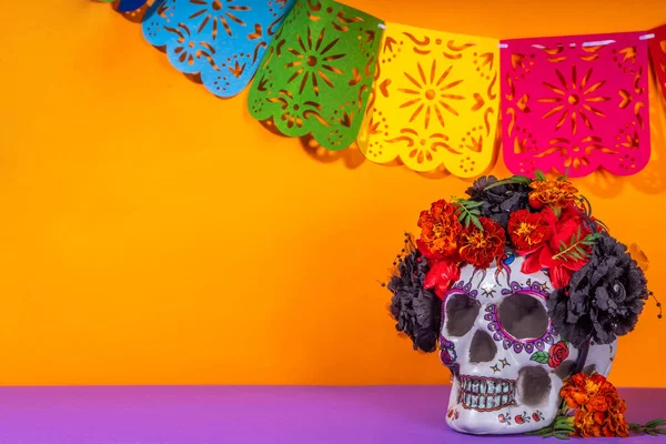 Spanska Mexikanska Traditionell Semester Höstfestival Day Dead Dia Los Muertos — Stockfoto