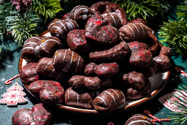 크리스마스 전통적 Xmas 초콜릿 어두운 크리스마스 — 스톡 사진
