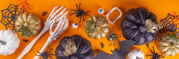 Felice Festa Halloween Sfondo Biglietto Auguri Confezioni Regalo Piatto Laici — Foto Stock