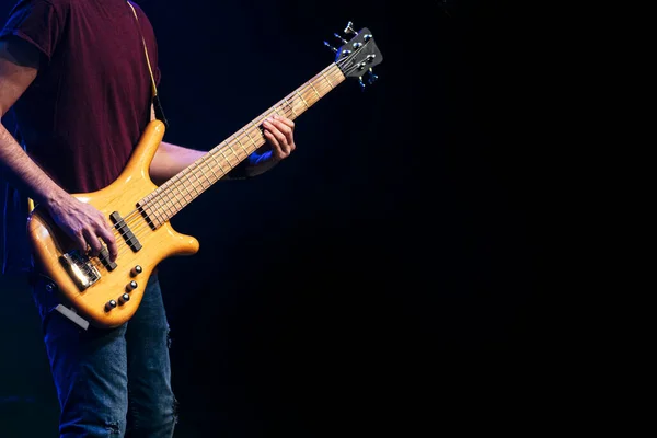 Bass Player Performing Live Concert — Stock Photo, Image