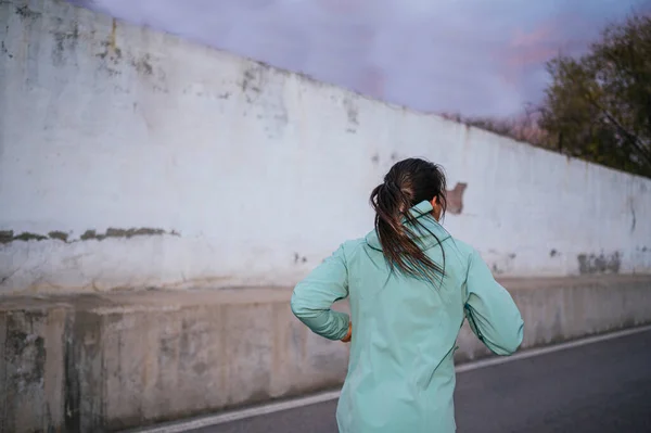 Sporty Woman Running City — Stock Photo, Image